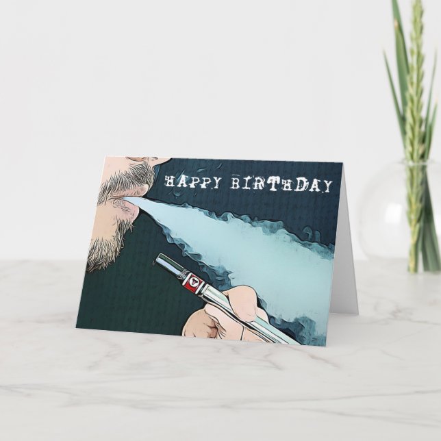 Happy Birthday Vaping Card Karte (Vorderseite)