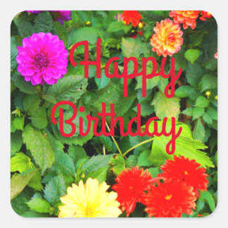 Happy Birthday Varia Dahlias #1-1 Stickers