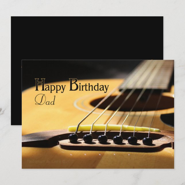 Happy Birthday Vater Acoustic Gitarre Ankündigung (Vorne/Hinten)