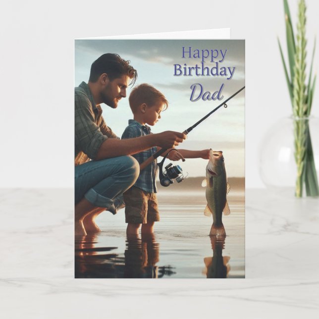 Happy Birthday Vater Angelkarte Karte (Vorderseite)