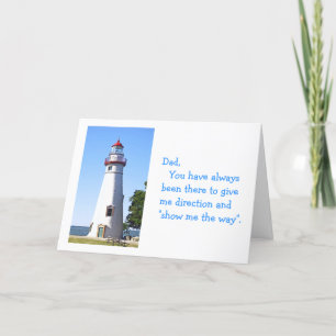 "Happy Birthday Vater", Foto des Leuchtturms Dankeskarte
