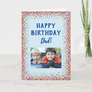 Happy Birthday Vater Fun Colorful Confetti Foto Karte