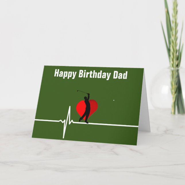 Happy Birthday Vater Golf Golfer Vater Karte (Vorderseite)