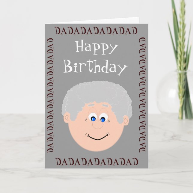 Happy Birthday Vater Gray Hair von Son Karte (Vorderseite)