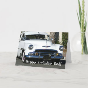 Happy Birthday Vater Klassische weiße Autokarte Karte