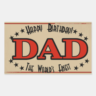 Happy Birthday Vater Label Rechteckiger Aufkleber