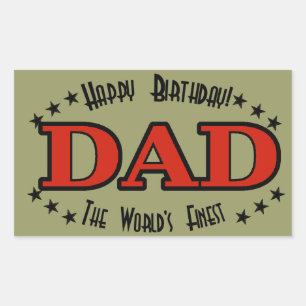Happy Birthday Vater Label Rechteckiger Aufkleber