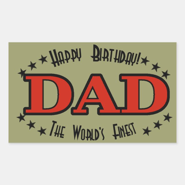 Happy Birthday Vater Label Rechteckiger Aufkleber (Vorderseite)
