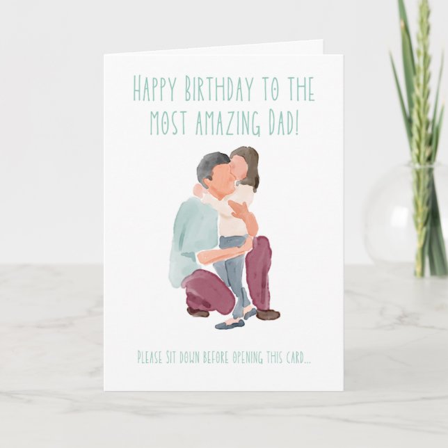 Happy Birthday Vater mit einer überraschenden Dreh Karte (Vorderseite)