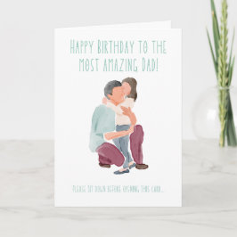 Happy Birthday Vater mit einer überraschenden Dreh Karte