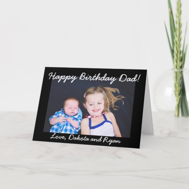Happy Birthday Vater Personalisierte Fotokarte Karte (Vorderseite)