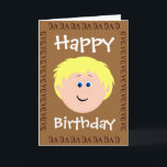 Happy Birthday Vater von Daughter Karte<br><div class="desc">eine niedliche Launenkarte für eine Tochter, die ihrem Vater zu seinem Geburtstag schenken oder sich selbst einen Anlass geben kann. Ändern Sie die Hintergrundfarbe und die Wörter vorne und innen, um eine Karte für jeden Anlass zu erstellen. Benötigen Sie eine andere Kombination von Haarfarbe lass mir wissen, ich werde es...</div>