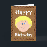 Happy Birthday Vater von Daughter Karte<br><div class="desc">eine niedliche Launenkarte für eine Tochter, die ihrem Vater zu seinem Geburtstag schenken oder sich selbst einen Anlass geben kann. Ändern Sie die Hintergrundfarbe und die Wörter vorne und innen, um eine Karte für jeden Anlass zu erstellen. Benötigen Sie eine andere Kombination von Haarfarbe lass mir wissen, ich werde es...</div>
