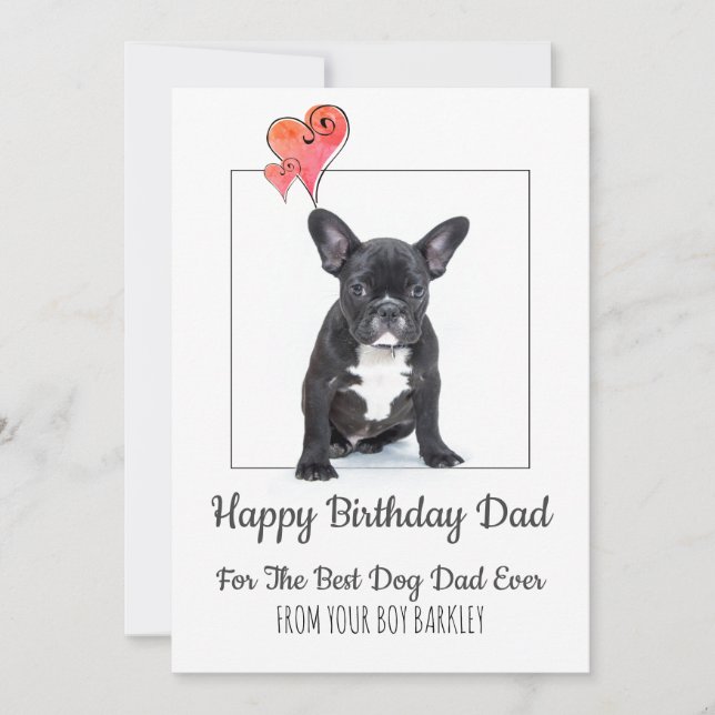 Happy Birthday Vater von Hund Feiertagskarte (Vorderseite)