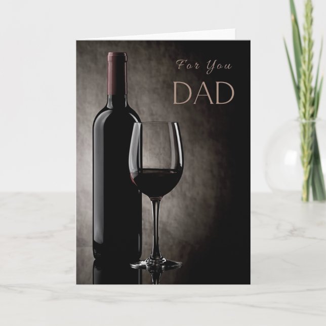 Happy Birthday Vathers Day Red Wine Grußkarte Karte (Vorderseite)