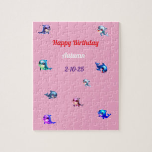 Happy Birthday Verschiedene farbige Delfin
