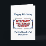 Happy Birthday Veteran Daughter Card Karte<br><div class="desc">Christliche Geburtstagskarte für die militärische Veteran-Tochter! Beinhaltet die Segen-Schrift und die Geburtstagswünsche.</div>
