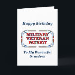 Happy Birthday Veteran Grandson Card Karte<br><div class="desc">Christliche Geburtstagskarte für den Kriegsveteranen Grandson! Beinhaltet die Segen-Schrift und die Geburtstagswünsche.</div>