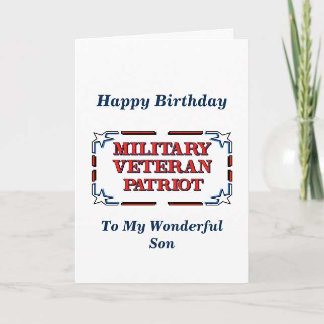 Happy Birthday Veteran Son Card Karte (Vorderseite)