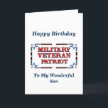 Happy Birthday Veteran Son Card Karte<br><div class="desc">Christliche Geburtstagskarte für den Militärveteranen-Sohn! Beinhaltet die Segen-Schrift und die Geburtstagswünsche.</div>