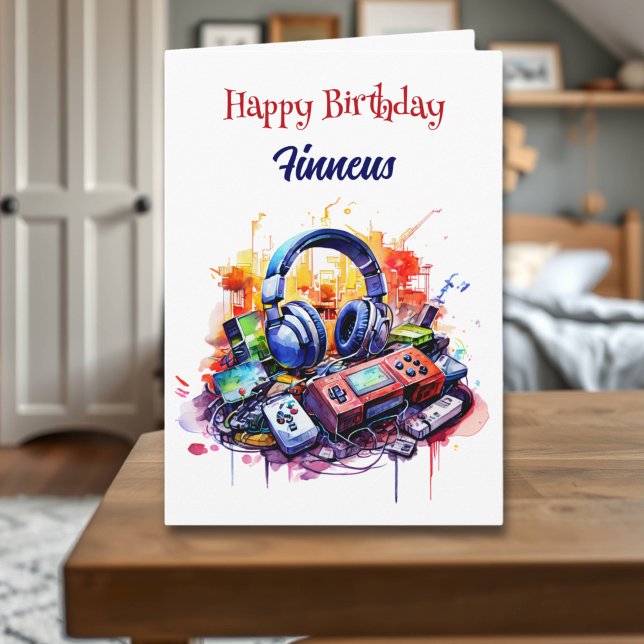 Happy Birthday Video Game Themed Personalisiert Karte (Von Creator hochgeladen)