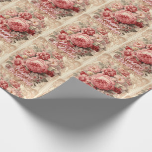 Happy Birthday Viktorianische Rose Illustration Geschenkpapier