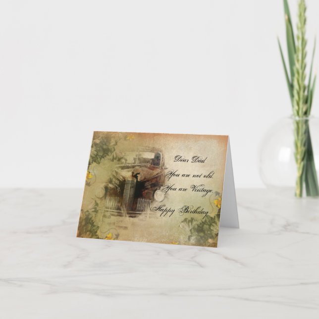 Happy Birthday Vintag Karte (Vorderseite)