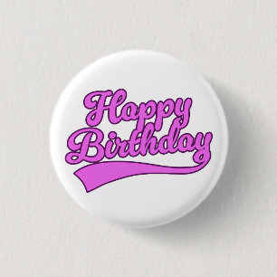 Happy Birthday Vintag Schriftart Button