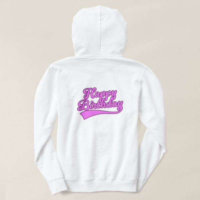 Happy Birthday Vintag Schriftart Hoodie (Design Rückseite)