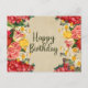 Happy Birthday Vintag Spring Blumen Postkarte (Vorderseite)