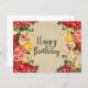 Happy Birthday Vintag Spring Blumen Postkarte (Vorne/Hinten)