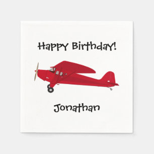 Happy Birthday Vintagen Flugzeug Papier Napkins Serviette