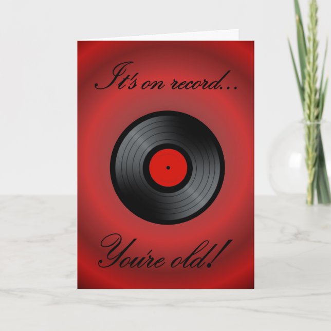 Happy Birthday Vinyl album retro Karte (Vorderseite)