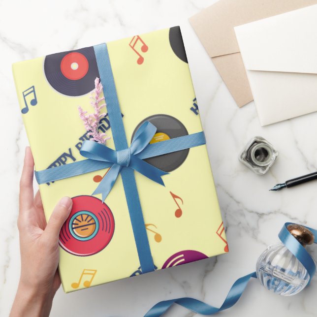 Happy Birthday Vinyl Lover Geschenkpapier (Schenken)
