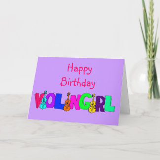 Happy Birthday Violin Girl Karte