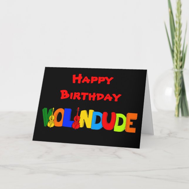 Happy Birthday Violin Typ Karte (Vorderseite)