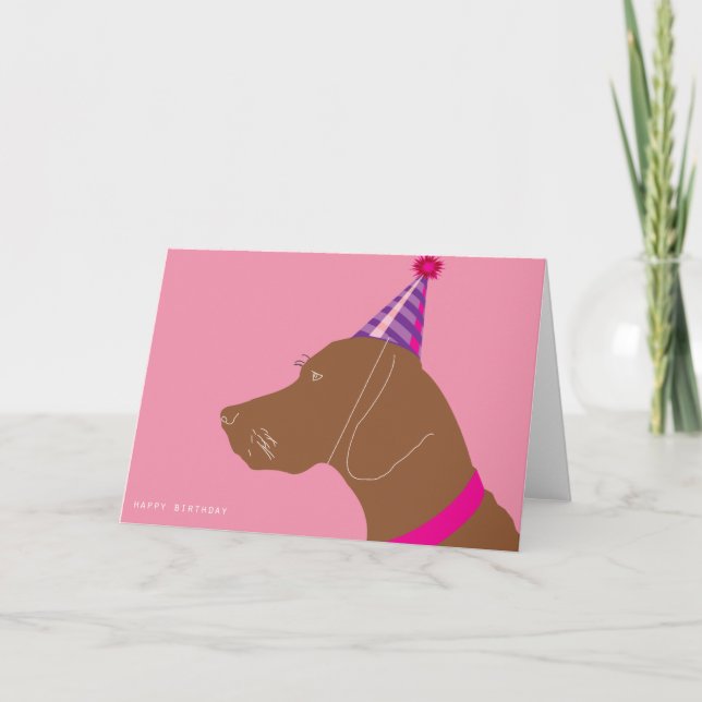 Happy Birthday Vizsla Girl Karte (Vorderseite)