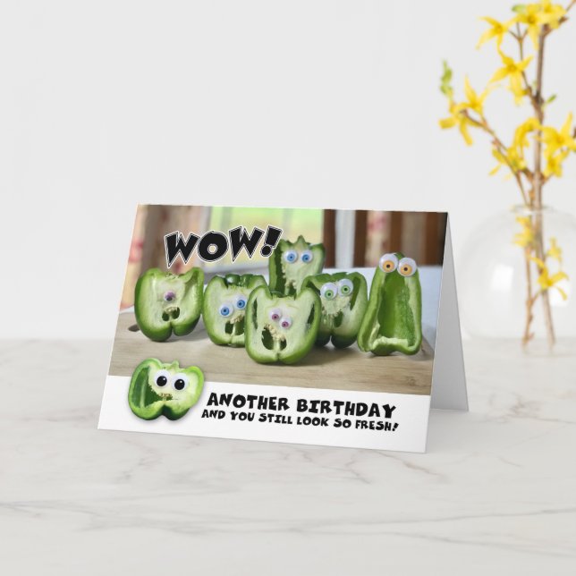 Happy Birthday von Group Funny Googly Augen Paprik Karte (Gelbe Blume)