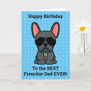 Happy Birthday von Hund Blue French Bulldog Karte