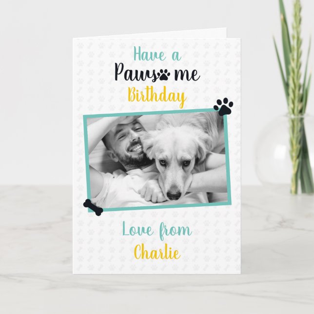 Happy Birthday von Hund | Pawsome Birthday Karte (Vorderseite)