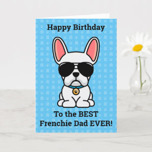 Happy Birthday von Hund White French Bulldog Karte