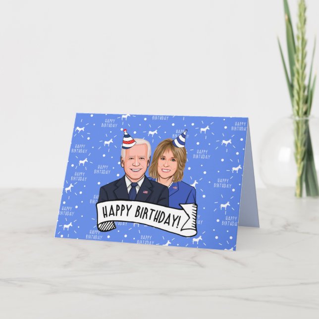Happy Birthday von Joe und Jill Biden Dankeskarte (Vorderseite)