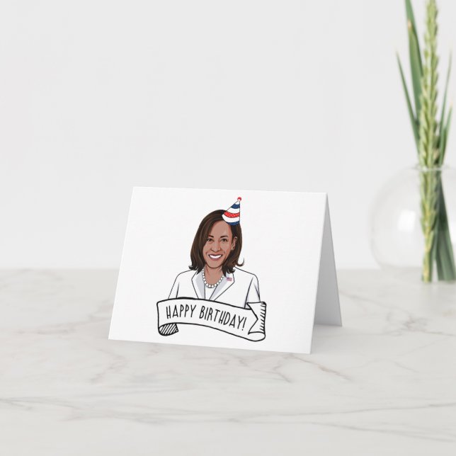 Happy Birthday von Kamala Harris Dankeskarte (Vorderseite)