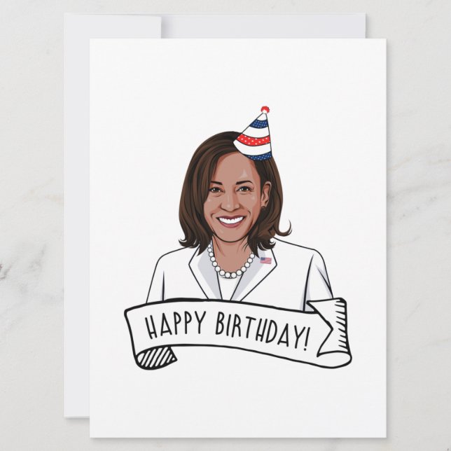 Happy Birthday von Kamala Harris Karte (Vorderseite)