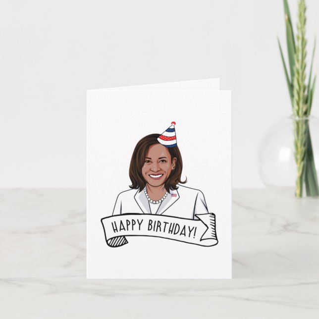 Happy Birthday von Kamala Harris Karte (Vorderseite)