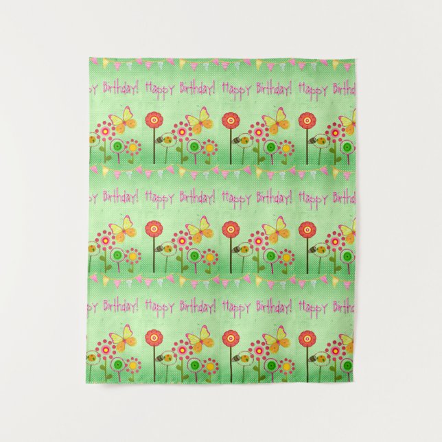 Happy Birthday Wandteppich (Vorderseite)