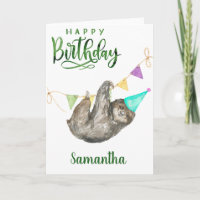 Happy Birthday Watercolor Niedlich Sloth