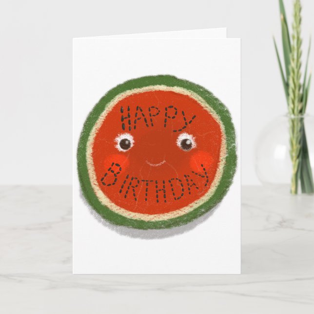 Happy Birthday Watermelon Karte (Vorderseite)