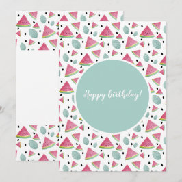 Happy Birthday Watermelon Muster Wasserfarbe Karte