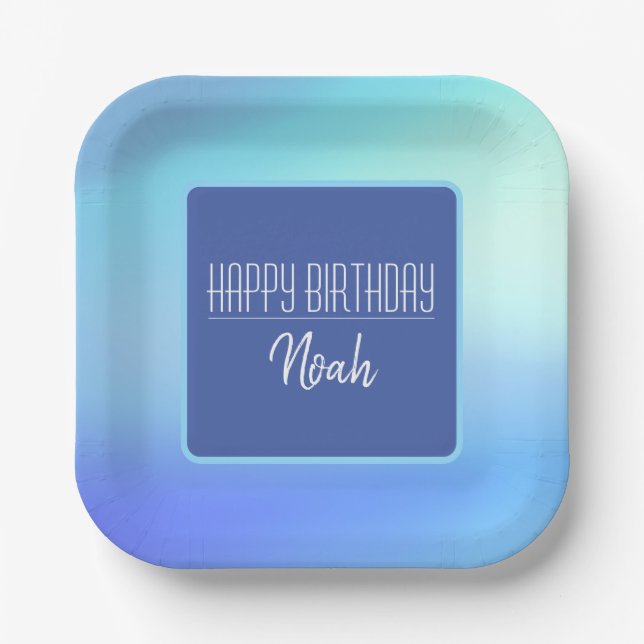 "Happy Birthday" Weichzeichnen Pappteller (Vorderseite)